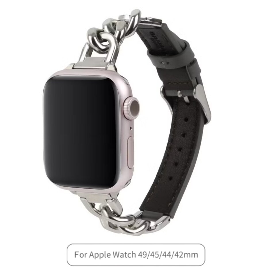 gramas-colors-cornet-leather-chain-watch-band-compatible-with-apple-watch-49mm-46mm-45mm-44mm-strap-khaki-260804020435